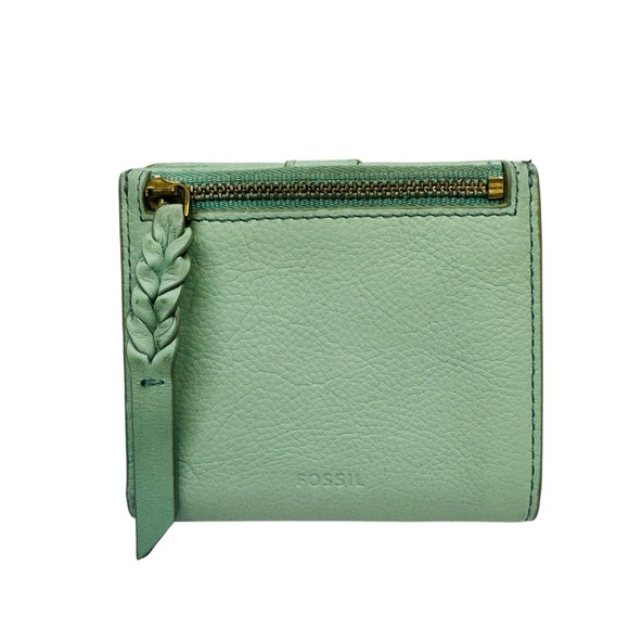 Fossil Mini Bifold Snap Wallet Small Mint Green Tassel - Picture 2 of 13